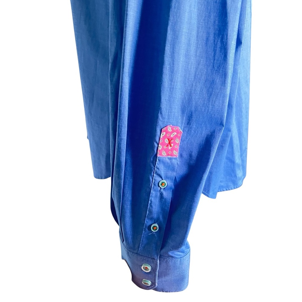 Robert Graham X Tailored Fit Blue Button Down Shirt 2XL Paisley Trim - Picture 4 of 11